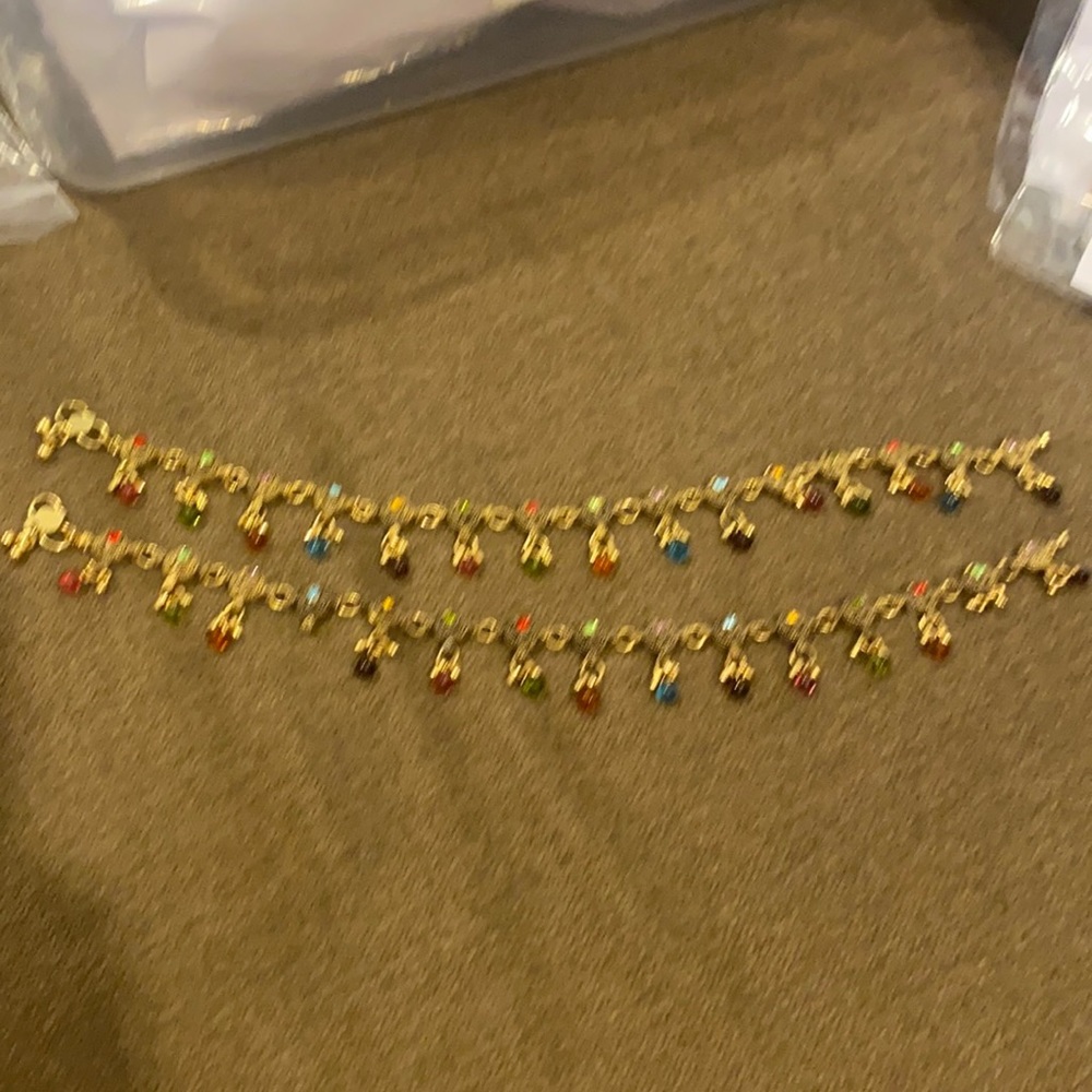 Antique gold tone anklets
